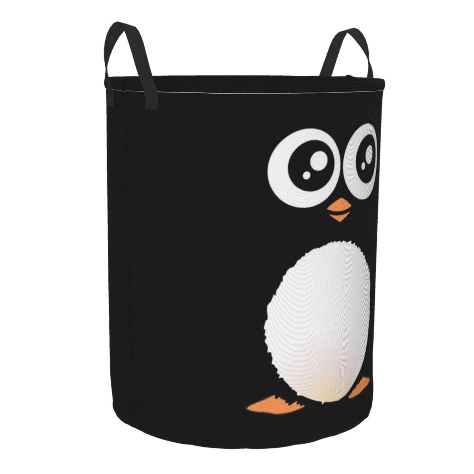 Cute Penguin Laundry Basket & Collapsible Storage Bin - Oxford Fabric Clothes Hamper for Nursery, Home, Office & Dorm | Perfect for Baby Clothes Storage, Gift Giving & Space-Saving Organization
