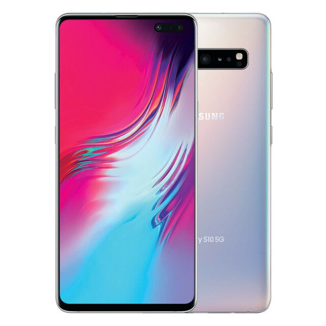 New Samsung Galaxy S10 5G Unlocked Smartphone - 256GB Storage, Crown Silver - T-Mobile GSM Compatible - Perfect for Streaming, Gaming & Business Use