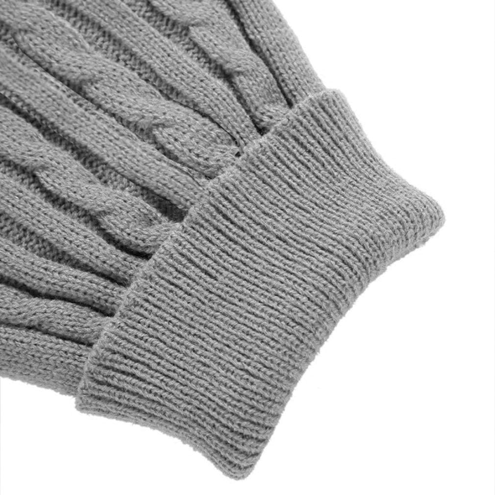 CHBORCHICEN Knitted Dog Sweater - Warm Winter Pet Clothes for Small Dogs & Cats (Grey) - Perfect for Indoor & Outdoor Use