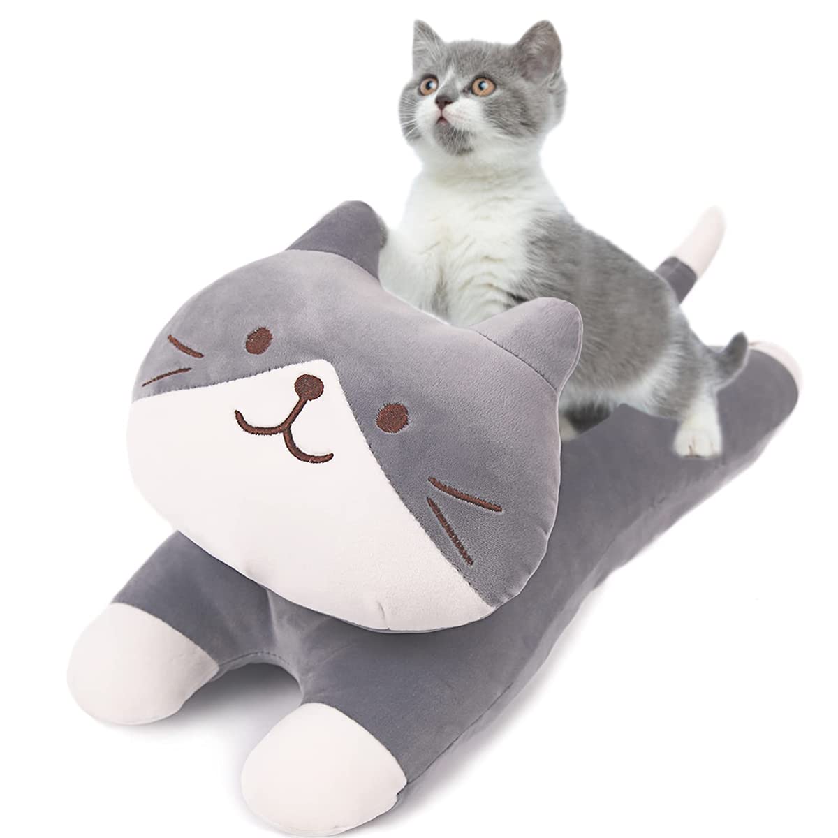 ARELUX 22in Soft Cat Pillow - British Shorthair Plush for Gifts & Home Decor
