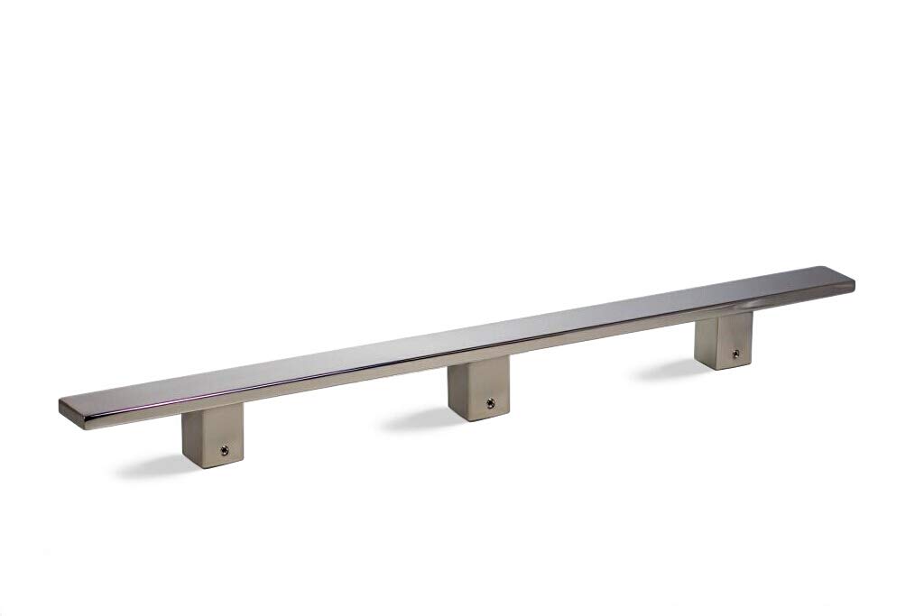 48 Inch Square Flat Stainless Steel Modern Door Handle - Chrome Polished Finish for Entry, Shower, Barn & Sliding Doors - Interior & Exterior Use