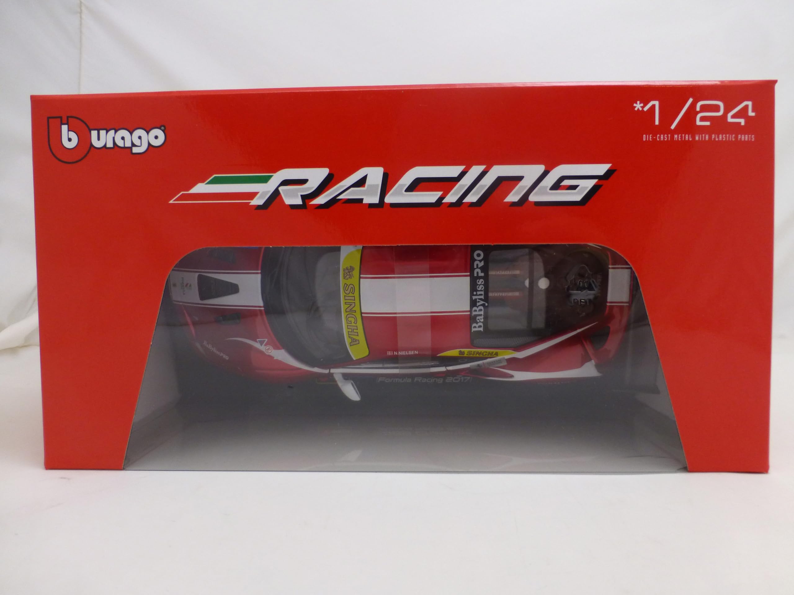 Bburago 1:24 Scale Ferrari 488 Challenge Diecast Model Car - Red Collectible Racing Toy for Adults & Kids | Perfect for Display, Gifts, and Racing Enthusiasts
