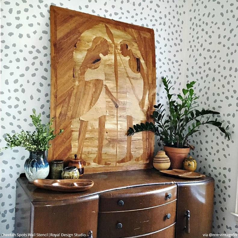 Cheetah Spots Wall Stencil - Reusable DIY Painting Template for Home Decor, Kids Room & Nursery - Create Wild Animal Prints on Walls, Furniture & Crafts