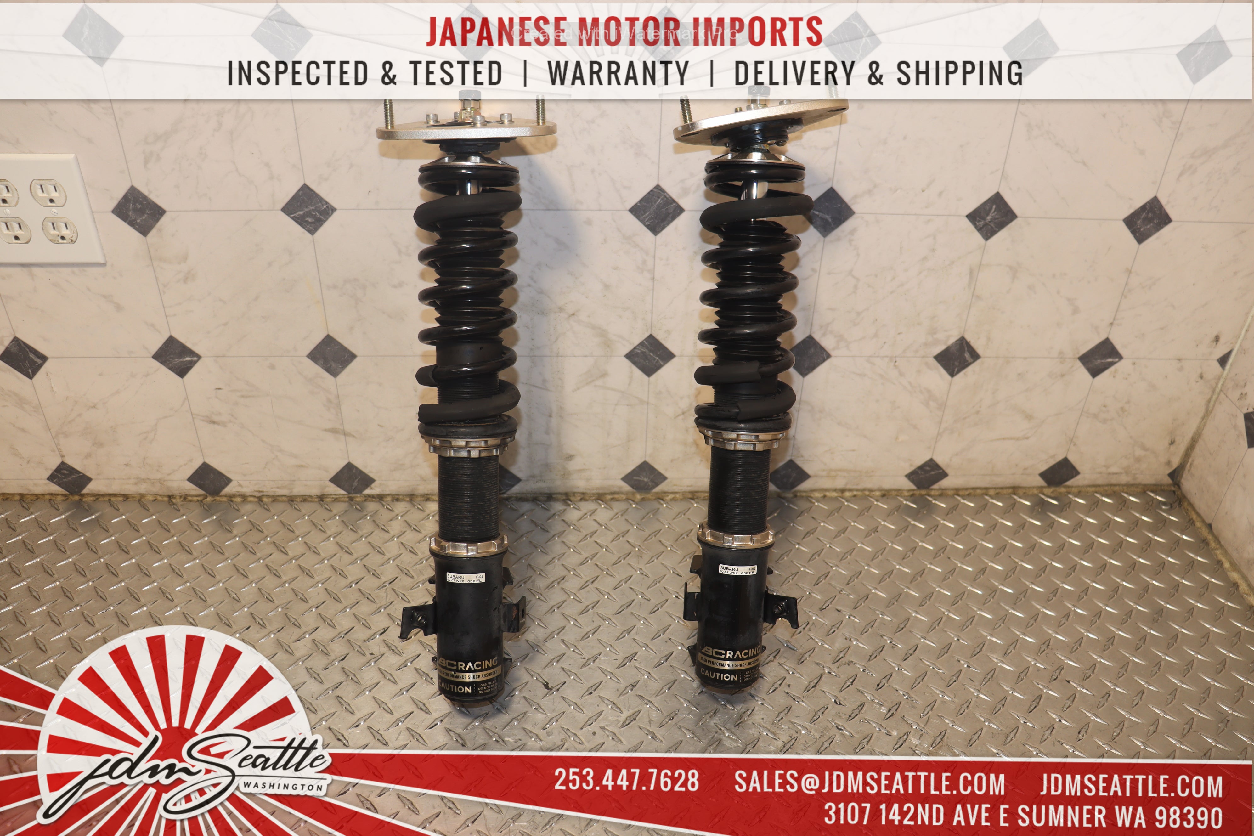 BC Racing Coilovers Front Pair for 2002-2007 Subaru Impreza WRX STI GDB - JDM Performance Suspension Upgrade for Track & Street Racing