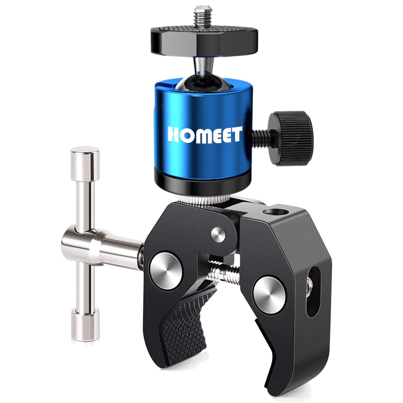 Homeet Super Clamp Camera Mount - Adjustable Mini Ball Head Desk Clamp with 1/4