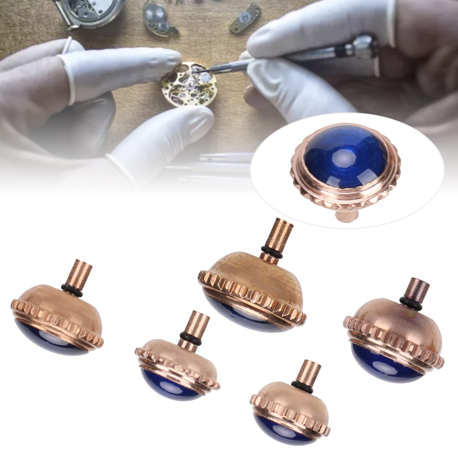 YUYTE Stainless Steel Watch Crown Buttons Assortment Kit - Watch Repair Parts & Accessories for Quartz & Mechanical Watches - Perfect for DIY Watch Repair, Maintenance & Replacement (50-Piece Set) - Home, Workshop & Professional Use