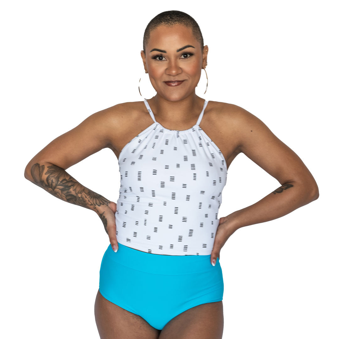 High Neck Tankini Top for Women - UPF 50+ Swimwear, Modest Bathing Suit for Beach & Pool - Perfect for Surfing, Swimming & Summer Vacations