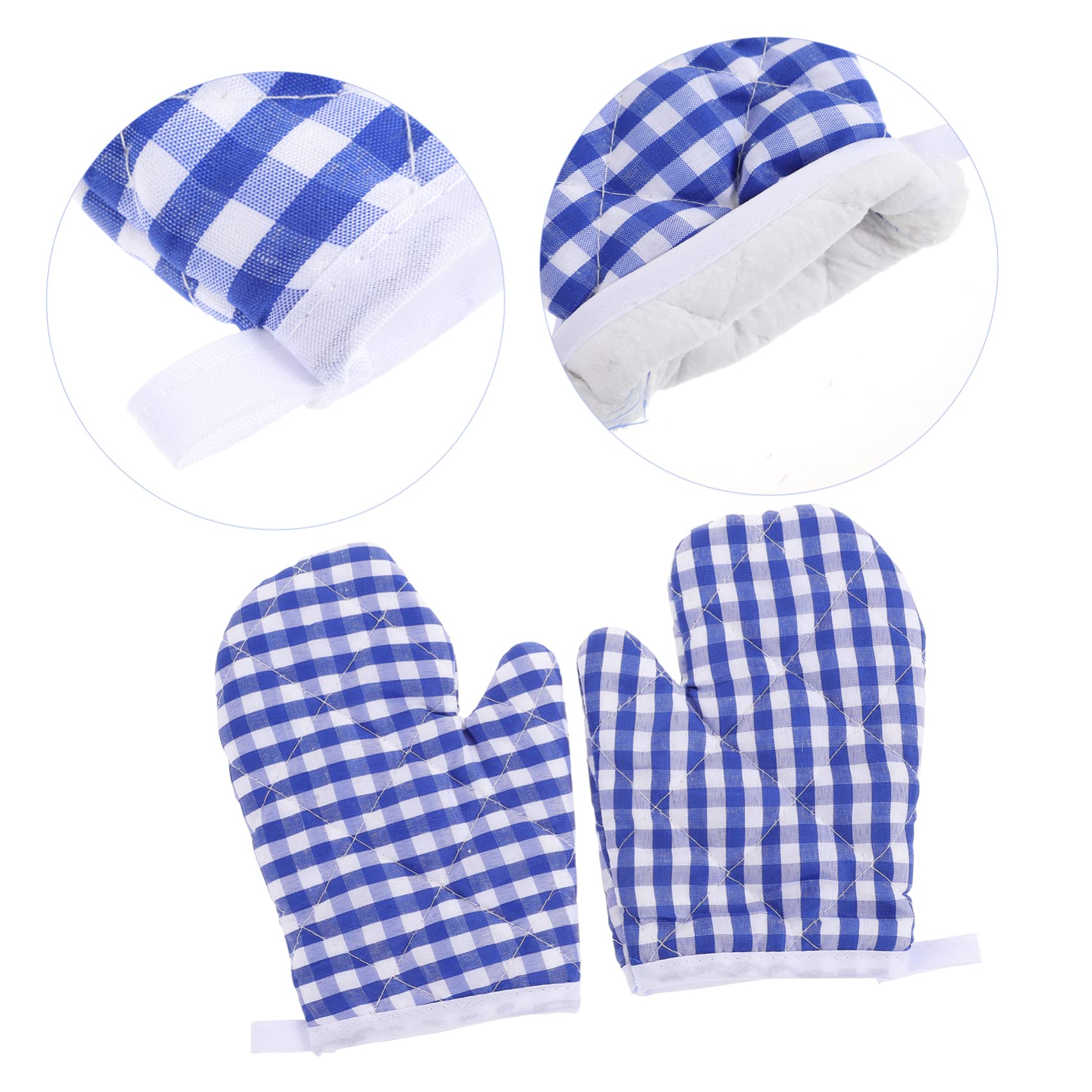 2Pcs Heat Resistant Baking Gloves - Oven Mitts for Cooking, Baking & Microwave Use - Farmhouse & Restaurant Kitchen Essentials (Dark Blue) - Perfect for Baking, Grilling & Handling Hot Dishes Safely