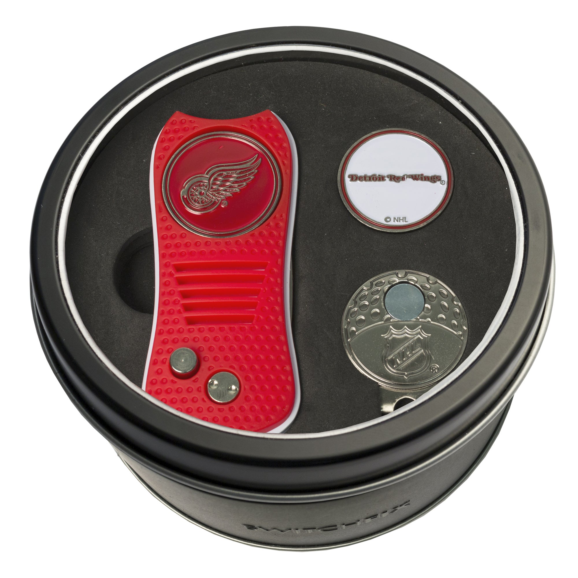 Detroit Red Wings Golf Gift Set - Switchblade Divot Tool, Cap Clip & Ball Marker - Perfect for Golf Enthusiasts & Fans - Great for On-Course Use & Gifts
