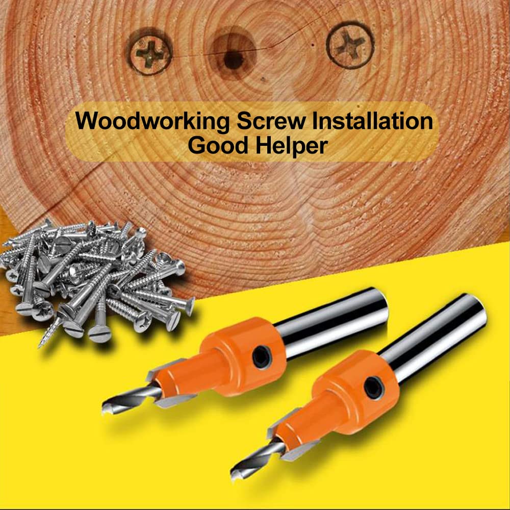 ASNOMY 10Pcs Wood Countersink Drill Bit Set - 5Pcs Countersink Bits & 5Pcs Pilot Drill Bits with 5/16
