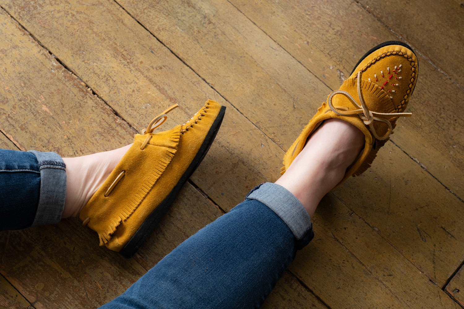 Women's Fringed Beaded Moccasin Shoes - Handmade Native American Style Soft Sole Comfort (Limited Edition) - Perfect for Boho Fashion, Festivals & Casual Wear