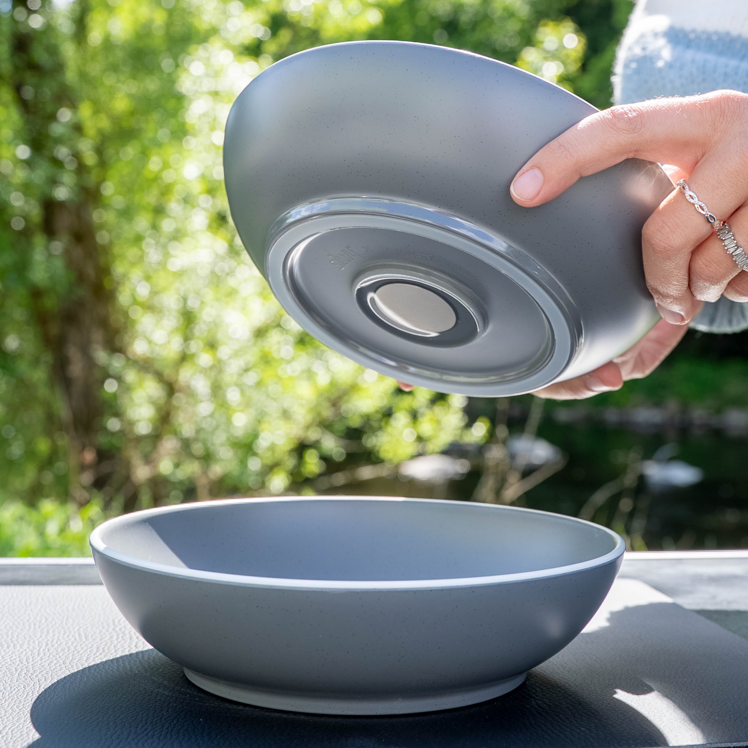Premium Magnetic Plastic Food Bowls - Dolomite Grey, 20cm | Ideal for Pet Feeding, Snack Storage & Kitchen Organization