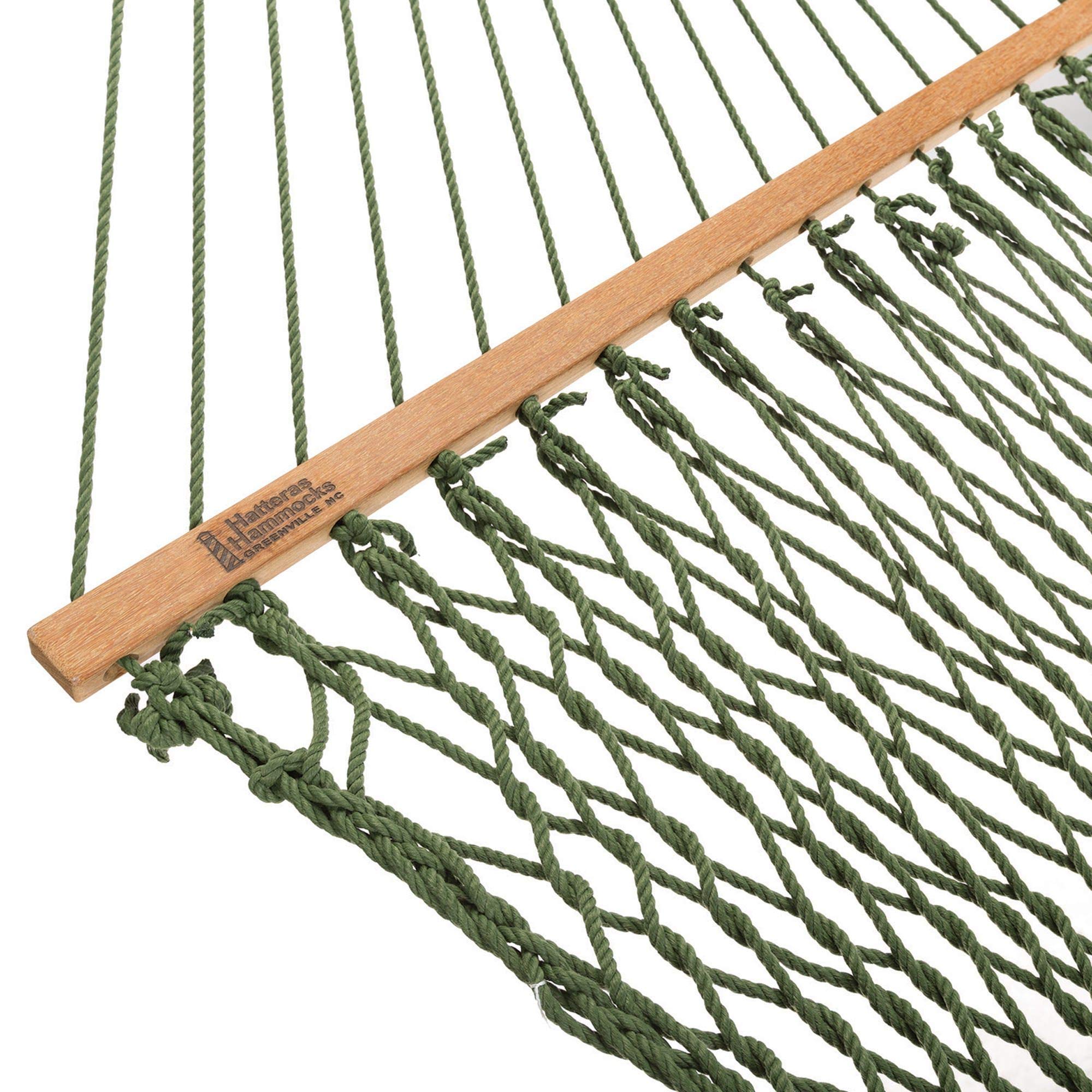 Hatteras Hammocks DC-11MDW Small Meadow Duracord Rope Hammock - Free Extension Chains & Tree Hooks - Handmade in USA - 450 LB Capacity (11ft x 45in) - Perfect for Backyard, Camping & Beach Relaxation