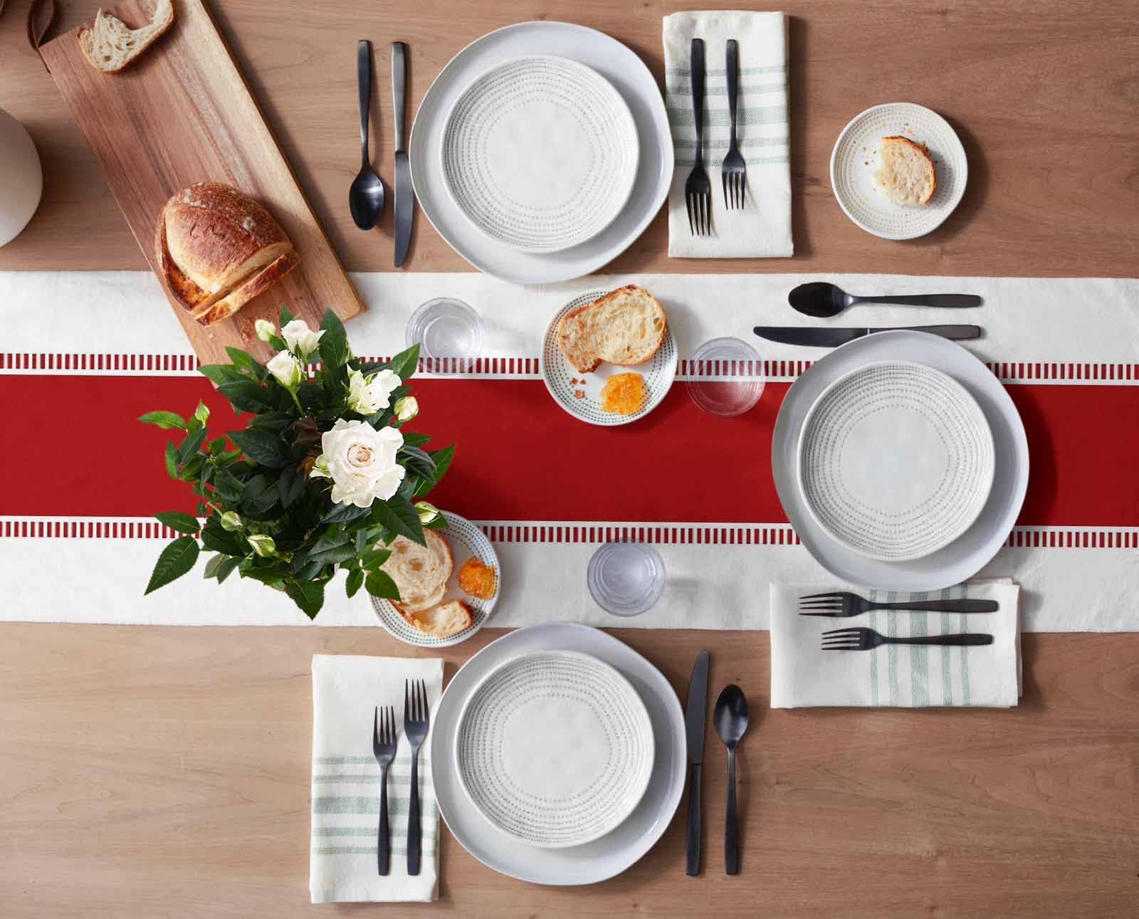 Red Stripes Table Runners 16x72 Inches - Non-Slip Farmhouse Table Scarf for Kitchen, Dining, Coffee Table | Perfect for Holiday Parties, Weddings & Home Decor