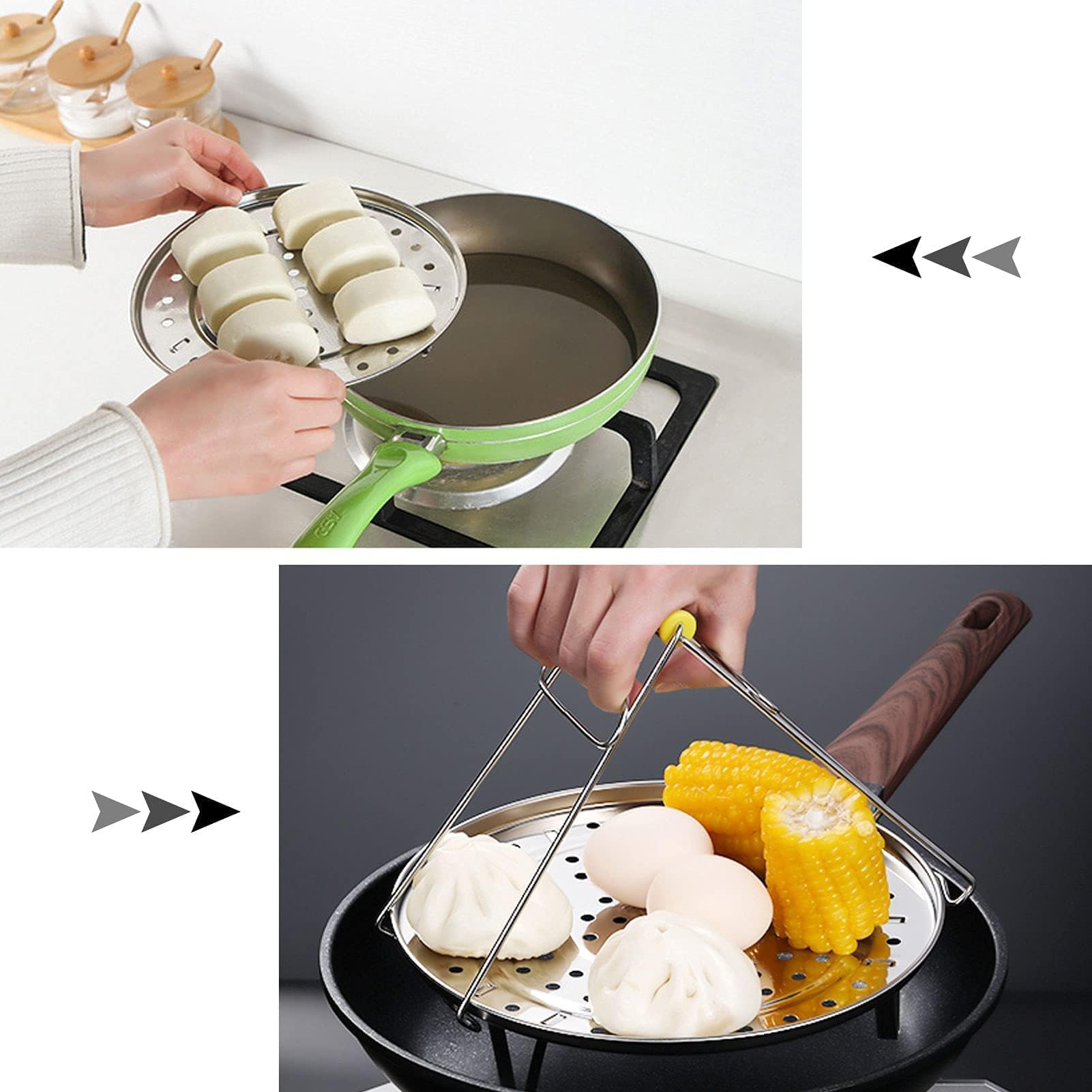 Stainless Steel Steamer Rack 7.9 Inch with Removable Legs - Round Steam Tray for Pressure Cooker, Canner, Instant Pot & Cookware (20x20x5cm) - Perfect for Vegetables, Dumplings & Seafood Cooking