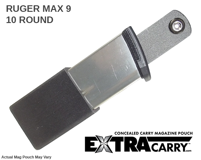 Ruger MAX 9 9mm Pistol Magazine Pouch - Holds 10 Rounds - Durable Nylon Holster for Concealed Carry, Range Training & Tactical Use