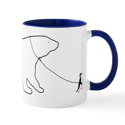 White/Navy Inside - Penguin And Polar Bear Mugs