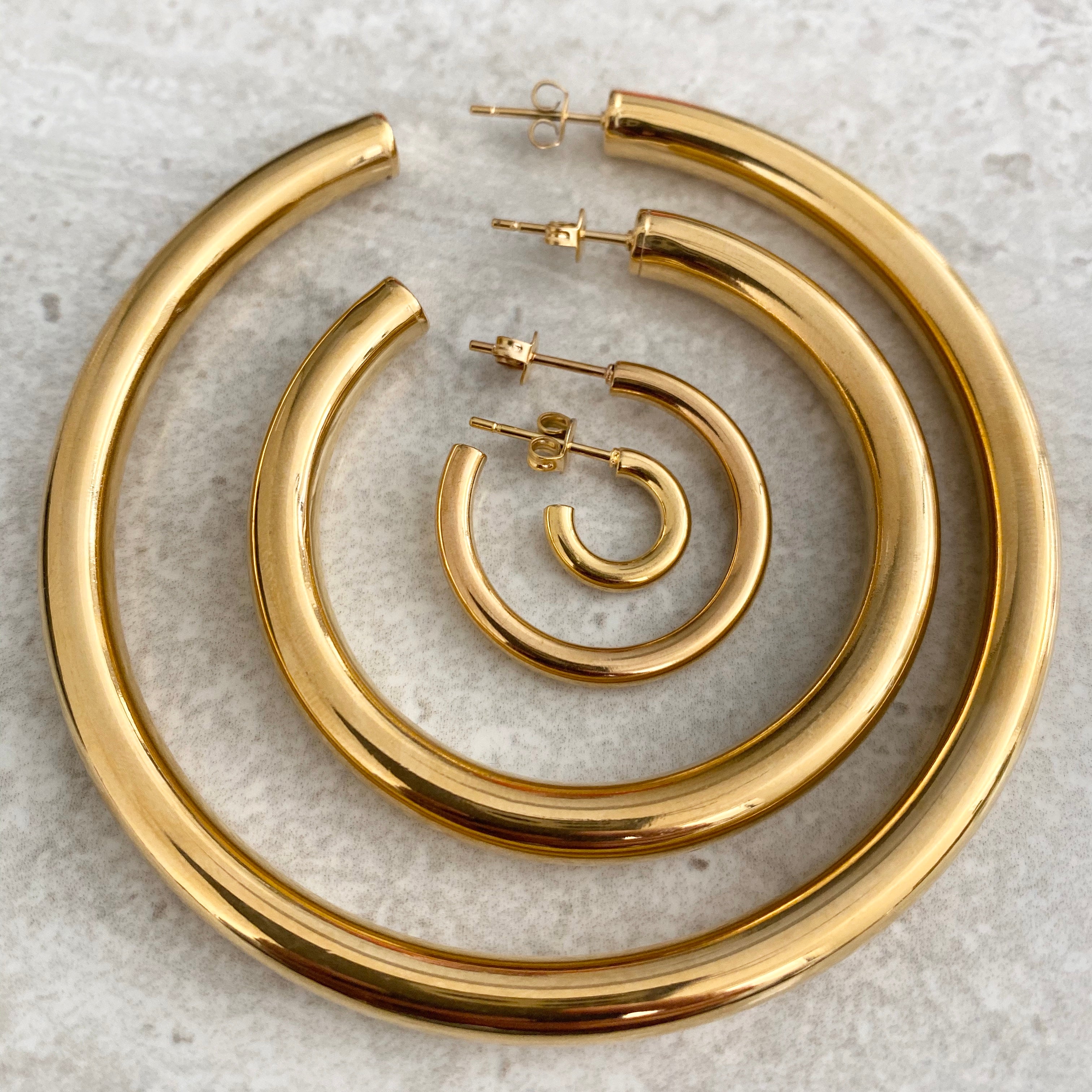 Hailey Hoops Yellow Gold Jewelry Set - Elegant Hoop Earrings for Women | Perfect for Everyday Wear, Parties & Gifts