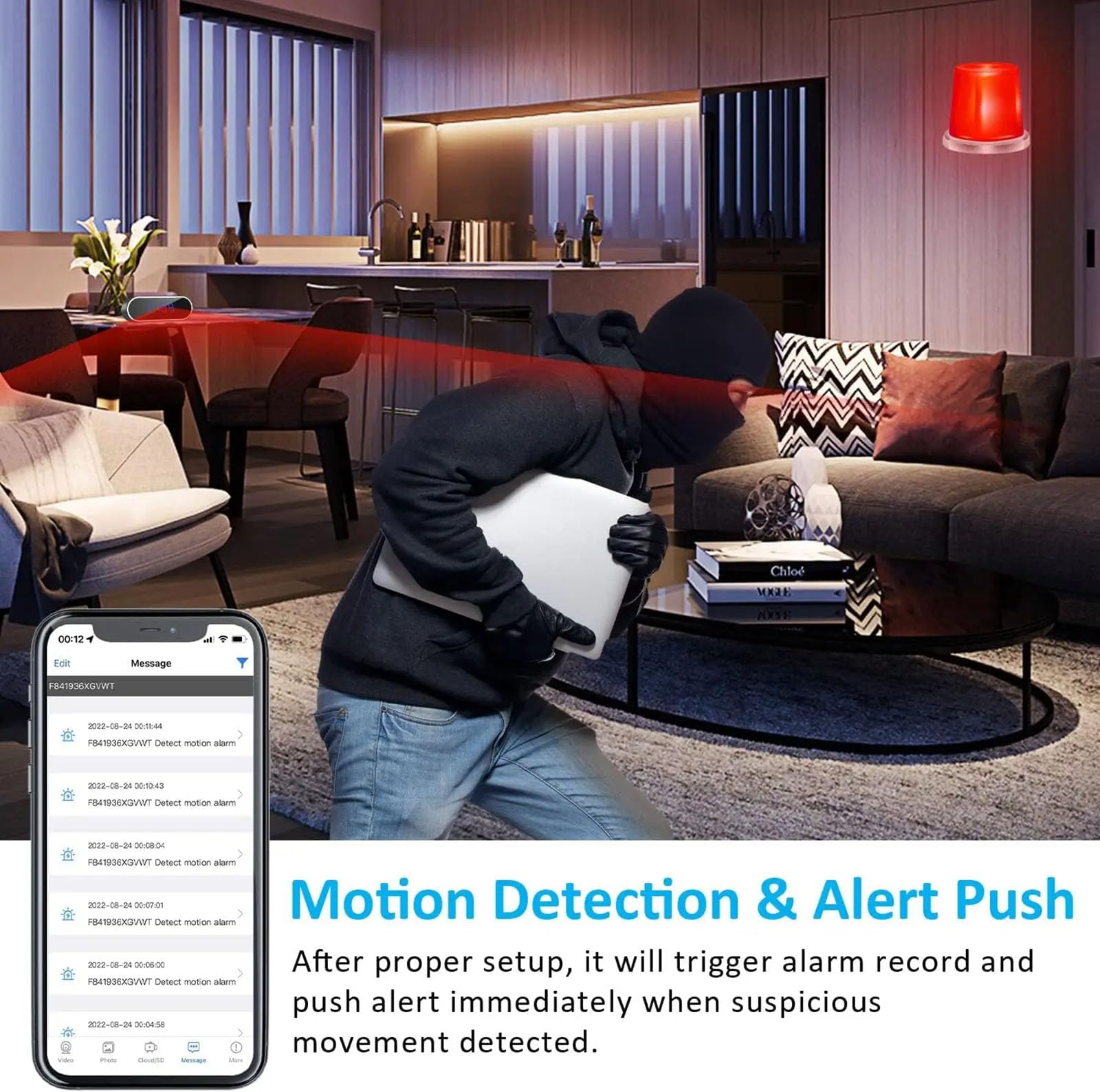FKINGLRK Mini Security Camera 1080P HD - WiFi Indoor Camera with Night Vision, Motion Detection & 2-Way Audio - Ideal for Home Monitoring, Baby/Pet Watching, Office Surveillance