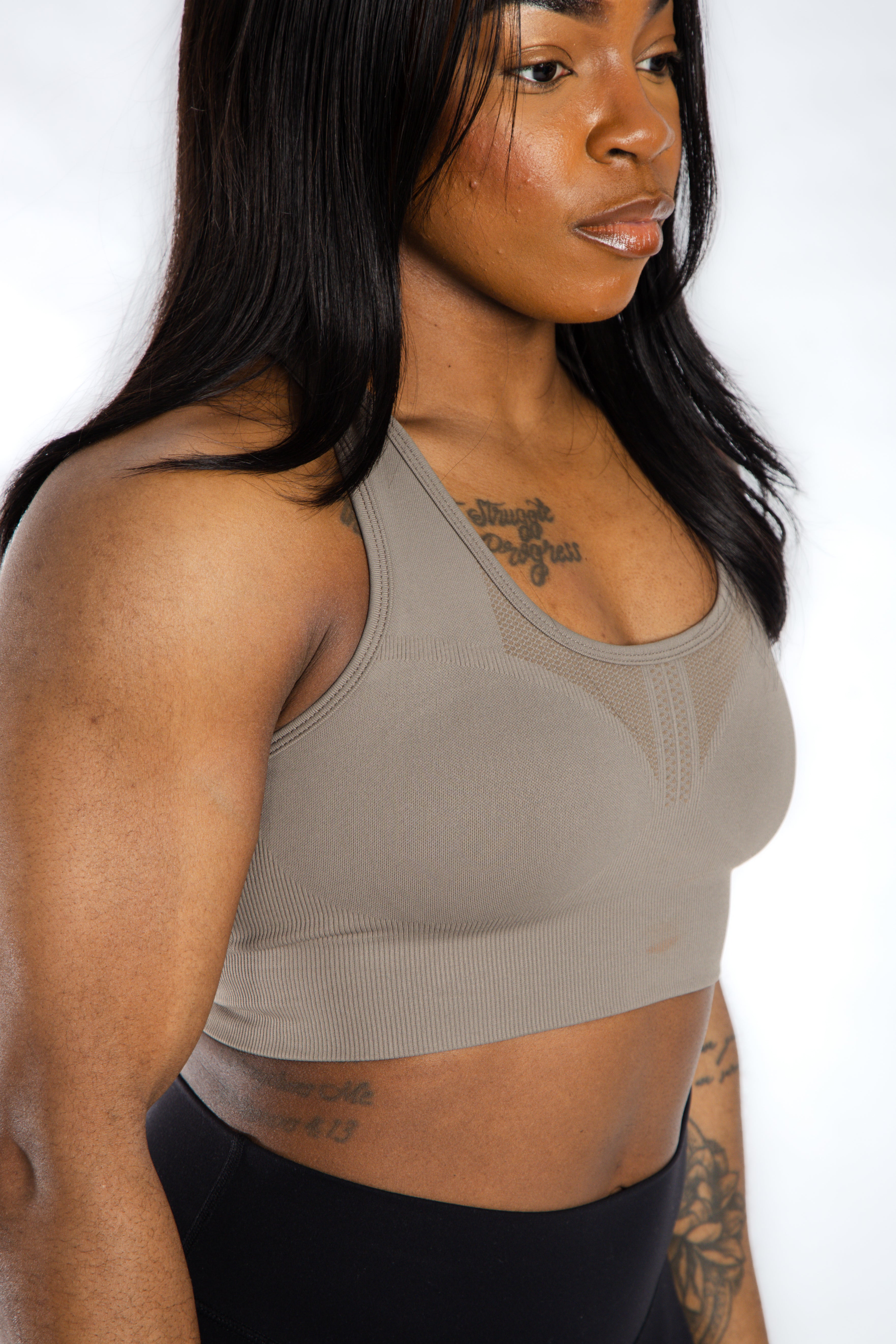 Seamless Bra for Women - Comfortable Wireless Bralette in Battlefield Brown | Perfect for Yoga, Lounge & Everyday Wear