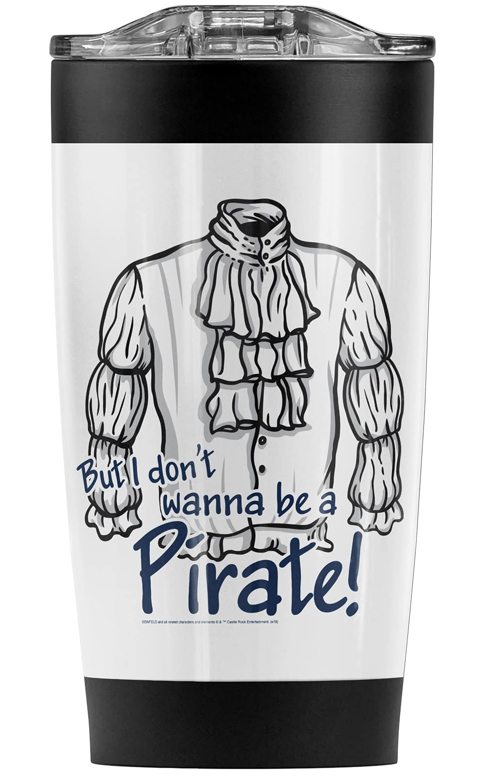 Seinfeld 'Don't Wanna Be A Pirate' 20oz Stainless Steel Tumbler - Vacuum Insulated Travel Mug with Leakproof Lid for Coffee & Cold Drinks | Perfect for Office, Commuting & Outdoor Adventures