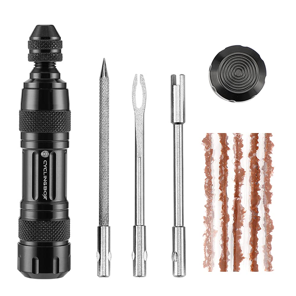 Tubeless Tire Repair Kit for Road Bike & MTB - Complete Wheel Repair Tool Set with Patches & Sealant - Perfect for On-the-Go Flat Tire Fixes During Cycling Adventures