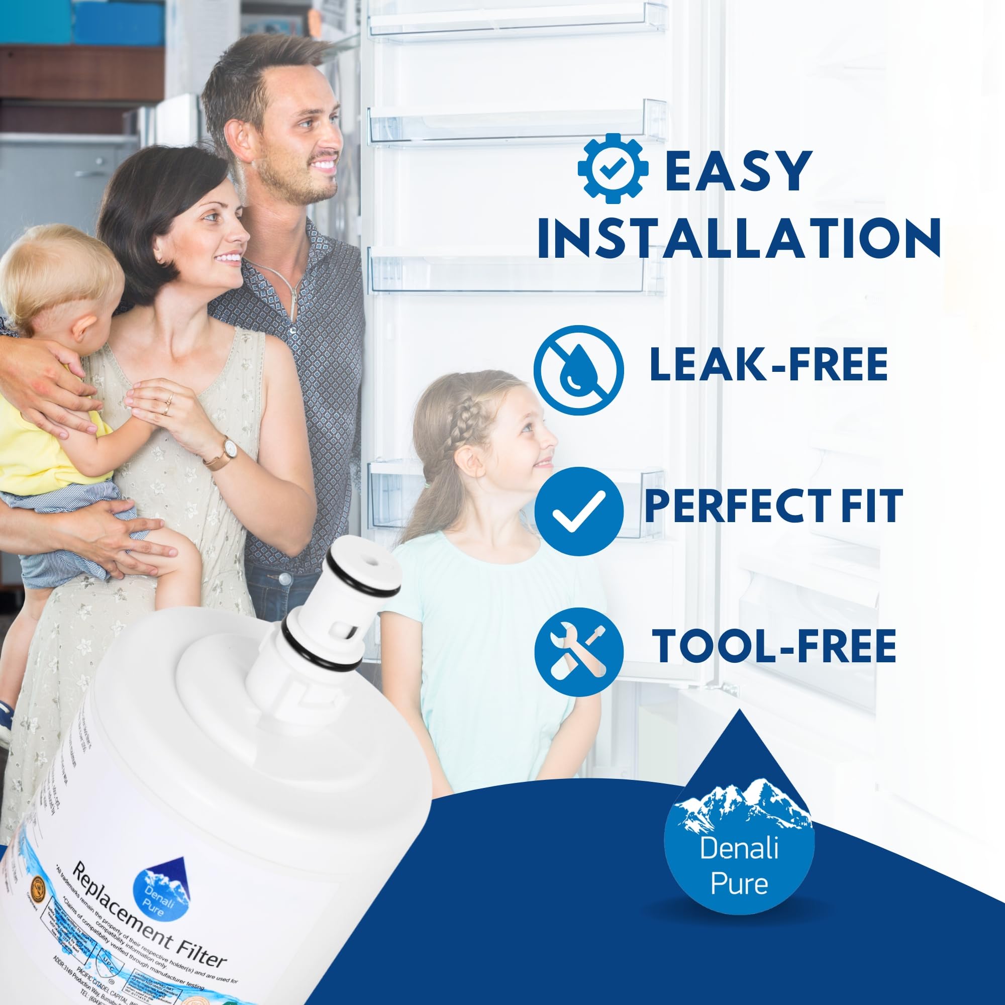5-Pack KTRS19ELBL00 Refrigerator Water Filter Replacement - Compatible with KitchenAid 8171413 & 8171414 Fridge Filters | Pure Water for Drinking, Ice Maker & Dispenser