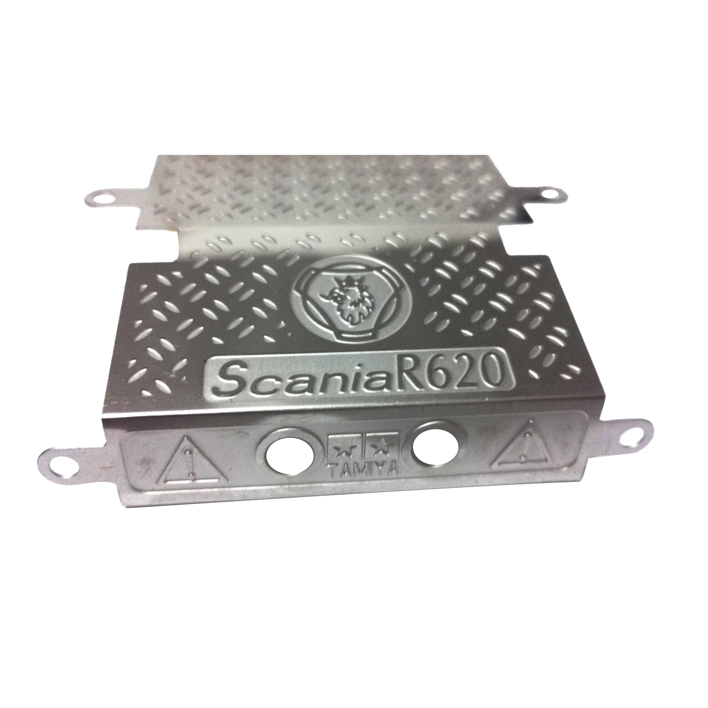 1/14 Scale Metal Anti-Skid Plate for TAMIYA RC Tractor R470 R620 Truck Models - Universal Upgrade Part for Custom RC Cars - Perfect for Off-Road Racing & Heavy-Duty Simulation
