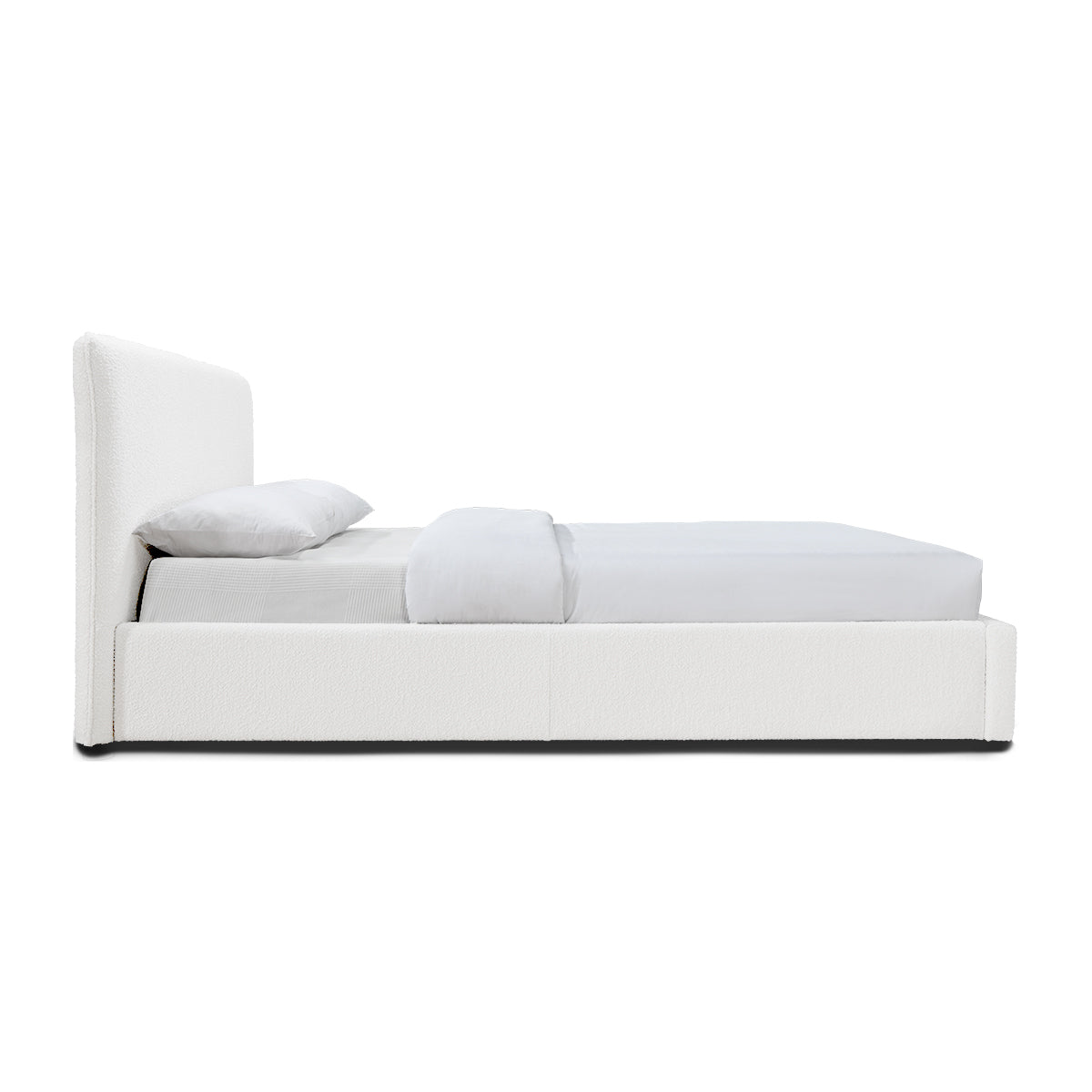 Luxury Dane Boucle King Size Bed Frame - White Upholstered Headboard for Modern Bedroom | Perfect for Master Bedroom, Guest Room & Home Decor