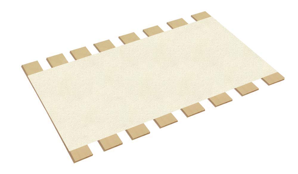 Full Size Bed Slats - Sturdy Wood Foundation with White Canvas for Box Spring & Mattress Support - Made in USA (53.5