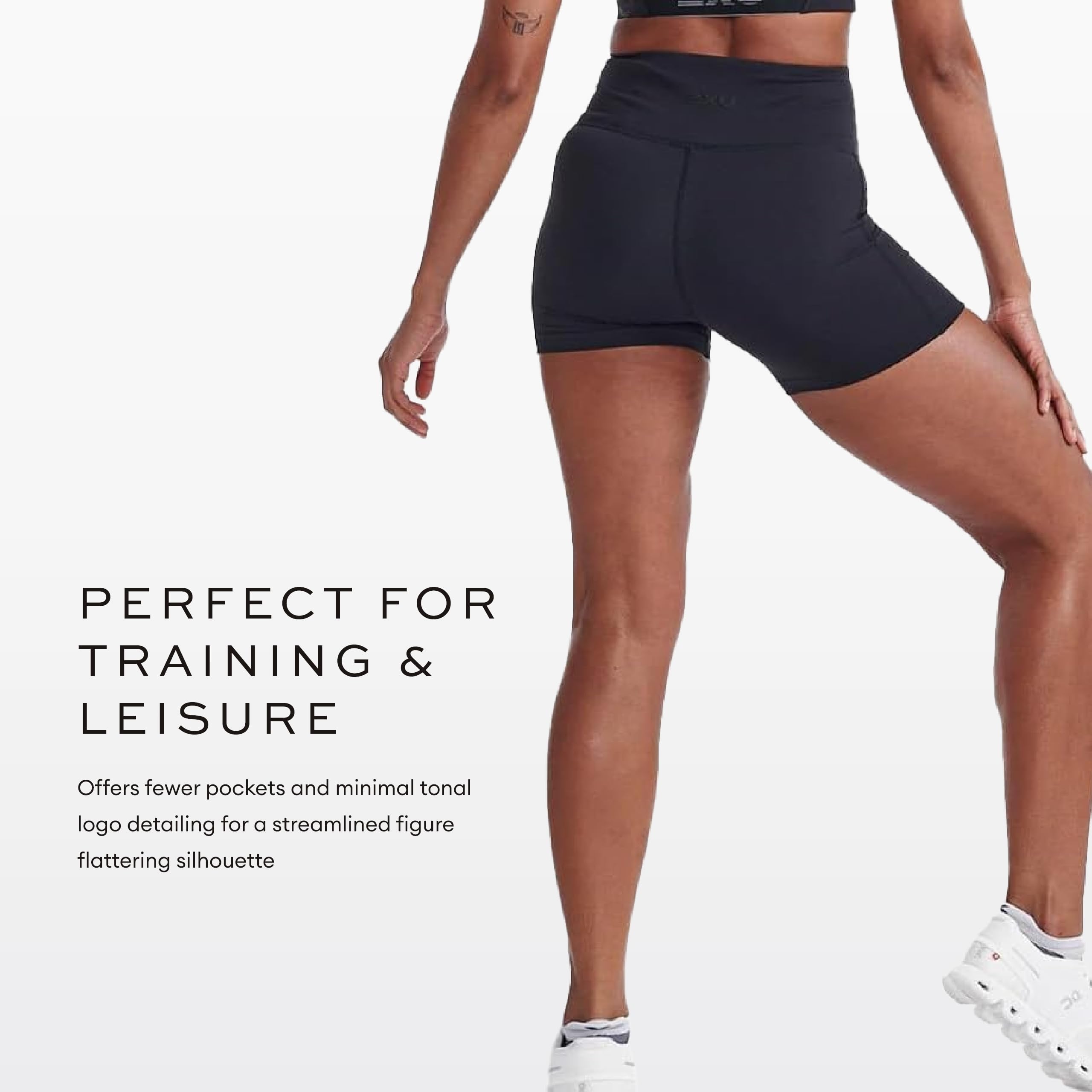 2XU Women's High Waist Compression Shorts - Black for Running, Yoga & Workout - Moisture Wicking & Muscle Support Activewear