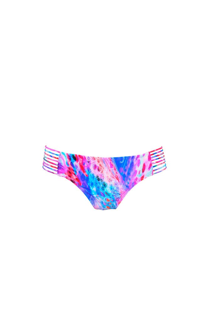Luli Fama Women's Amanecer Multi Strings Full Coverage Bikini Bottom - Sexy Swimwear for Beach Vacation & Pool Party
