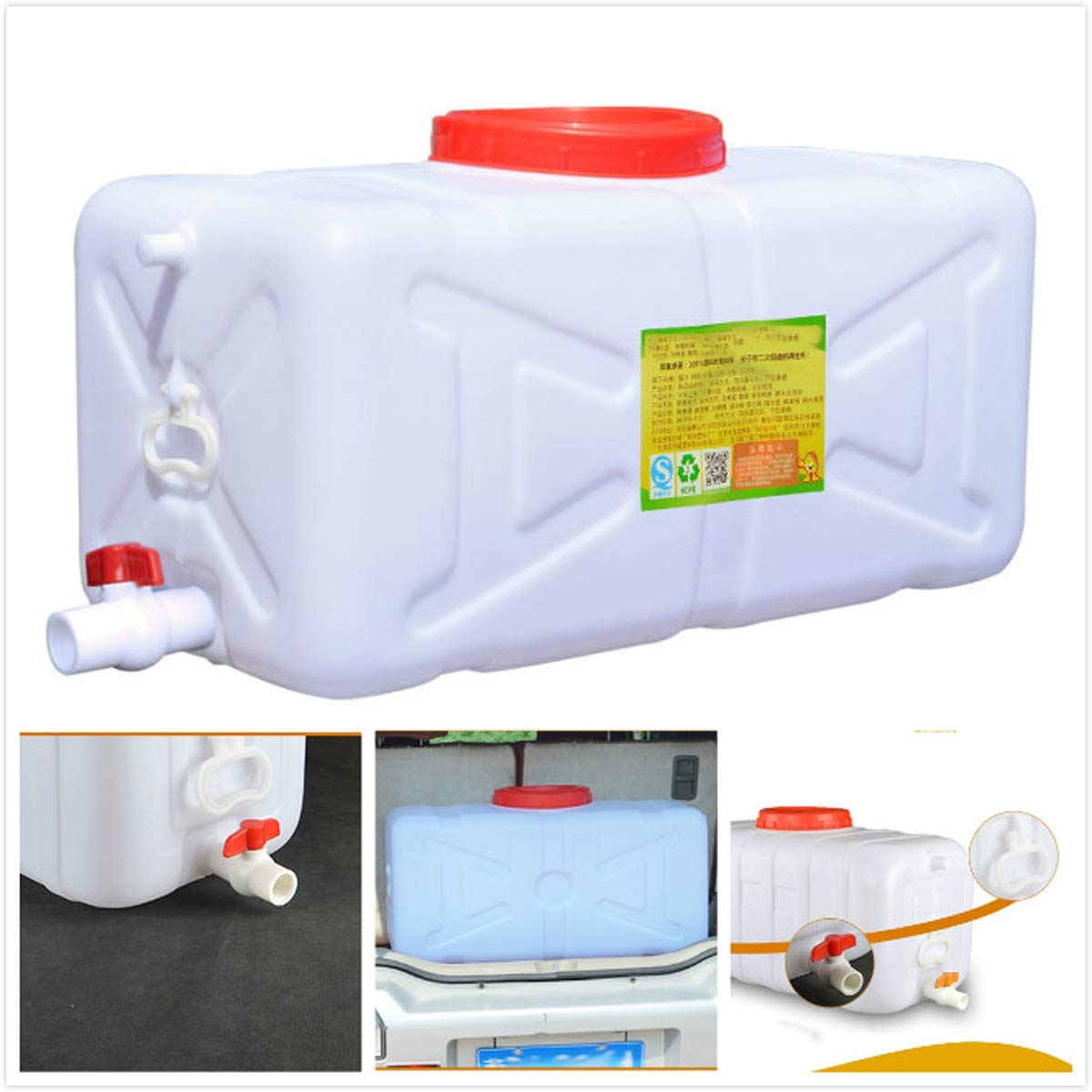 Portable Water Storage Container with Tap - 5 Gallon Outdoor Water Bucket for Camping, Hiking, Travel & Emergency - Leak-Proof Water Carrier Jug for Caravans, Road Trips & Hurricane Preparedness - Ideal for Outdoor Adventures & Disaster Kits