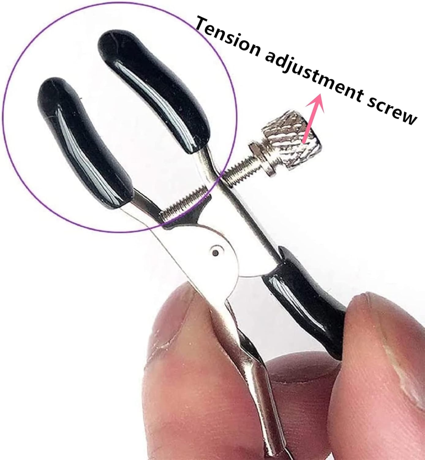 2024 Premium BDSM Nipple Clamps with Chain - Non-Piercing Metal Nipple Clips for Women & Men - Adjustable Buckle Design for Sensual Play - Adult Toys for Couples & BDSM Enthusiasts (Perfect for Role Play & Sensory Exploration)