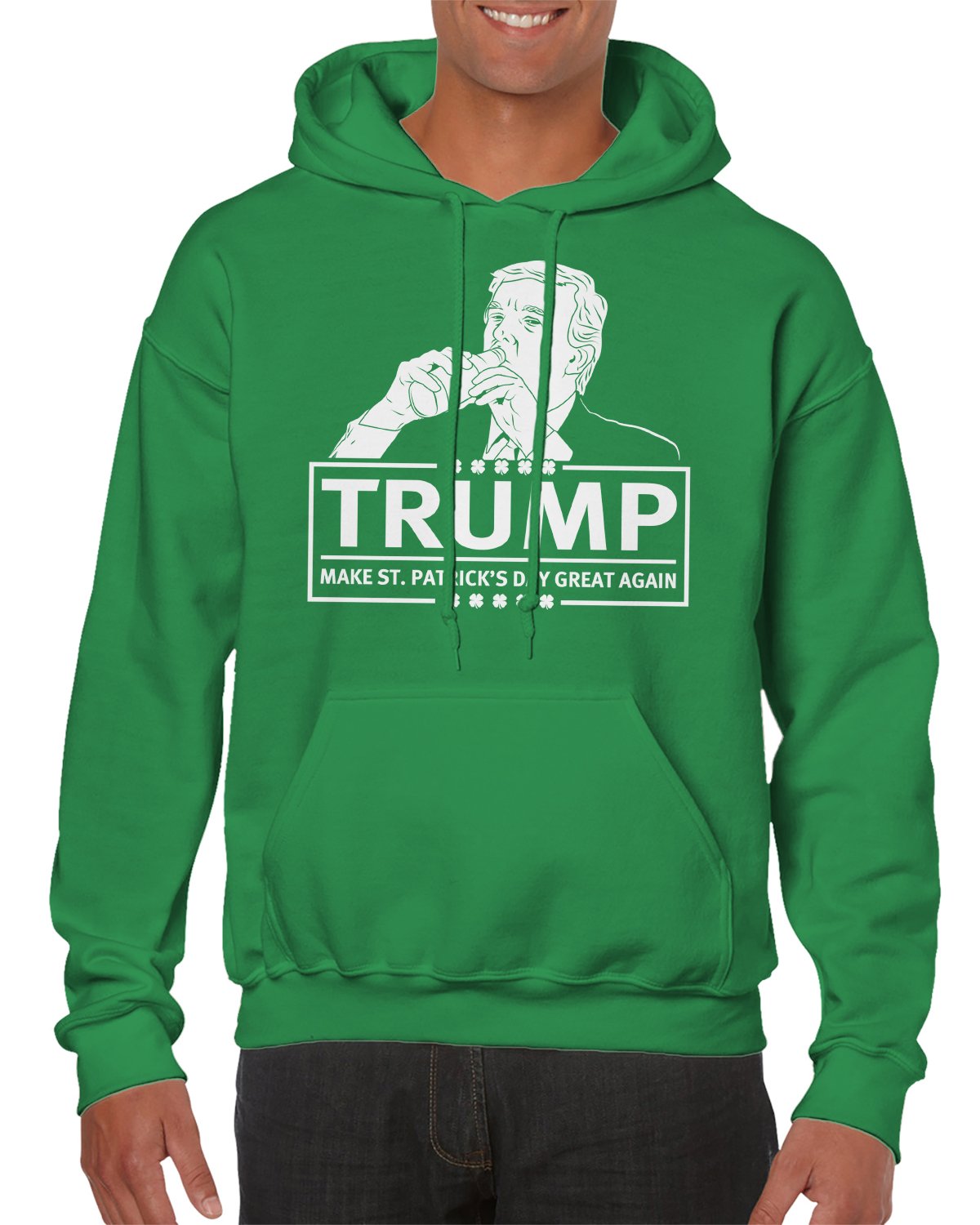 Trump Make St. Patrick's Day Great Again Crewneck Sweater - Patriotic Irish American Apparel for St. Paddy's Day Celebrations & Political Events