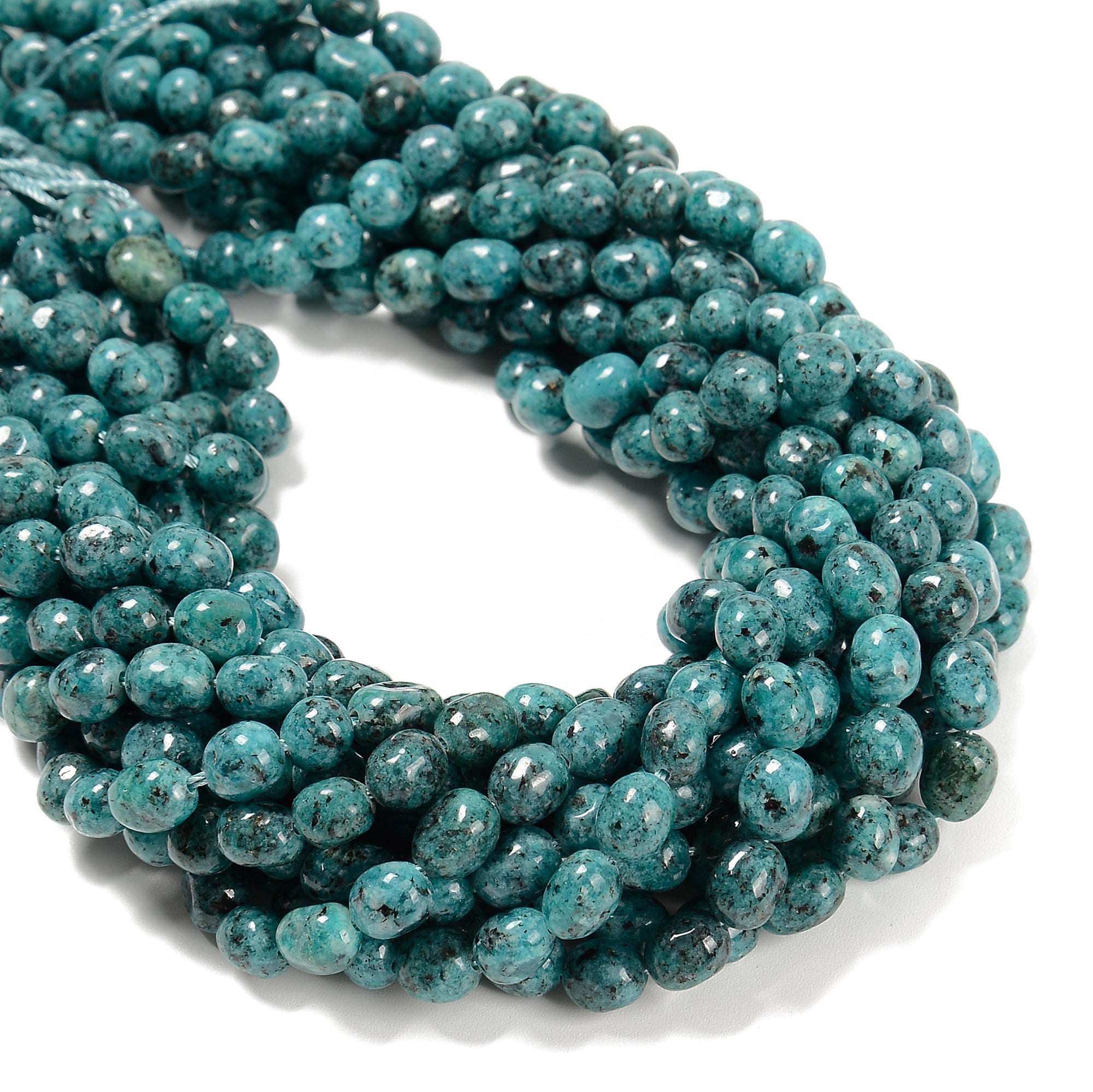 Natural African Turquoise Jasper Beads 6mm x 8-9mm Pebble Nuggets - 15.5