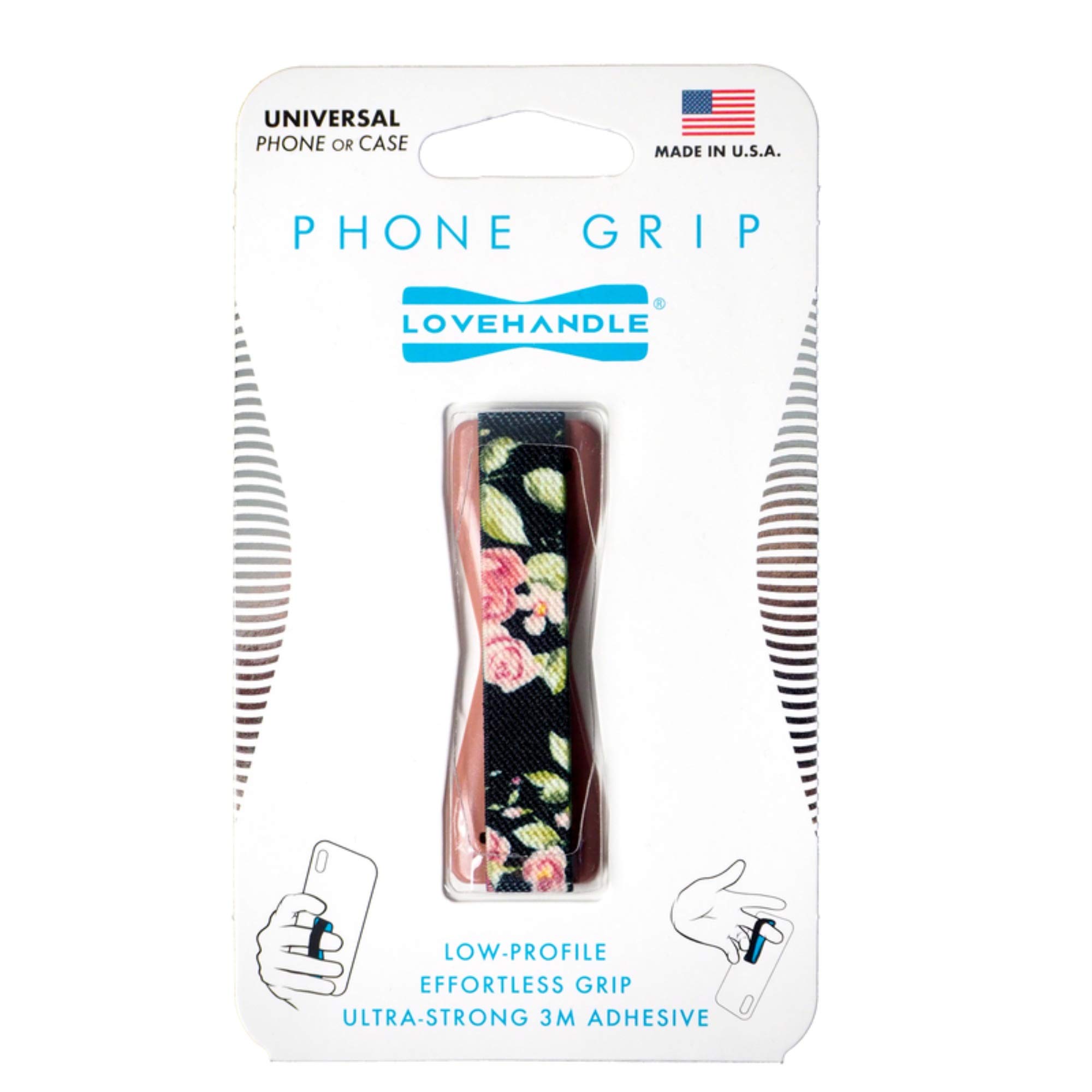 Vintage Rose Multicolored LOVEHANDLE Phone Grip - Dominant Rose/Pink Cell Phone Holder for iPhone & Samsung - Perfect for Hands-Free Selfies, Gaming & Secure Grip