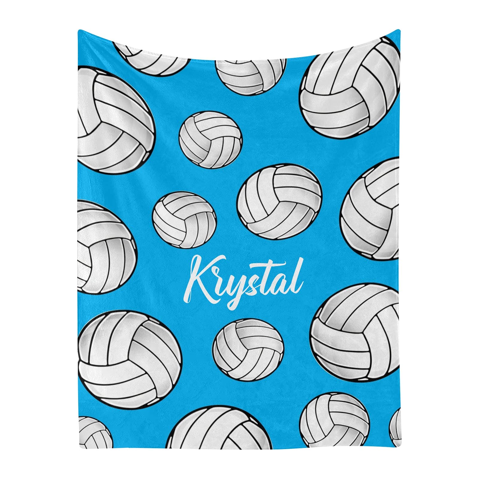 Personalized Volleyball Fleece Blanket - Custom Name Soft Cozy Throw for Sports Fans - 50x60 Inch - Perfect for Couch, Bed, Travel, Camping & Gifts