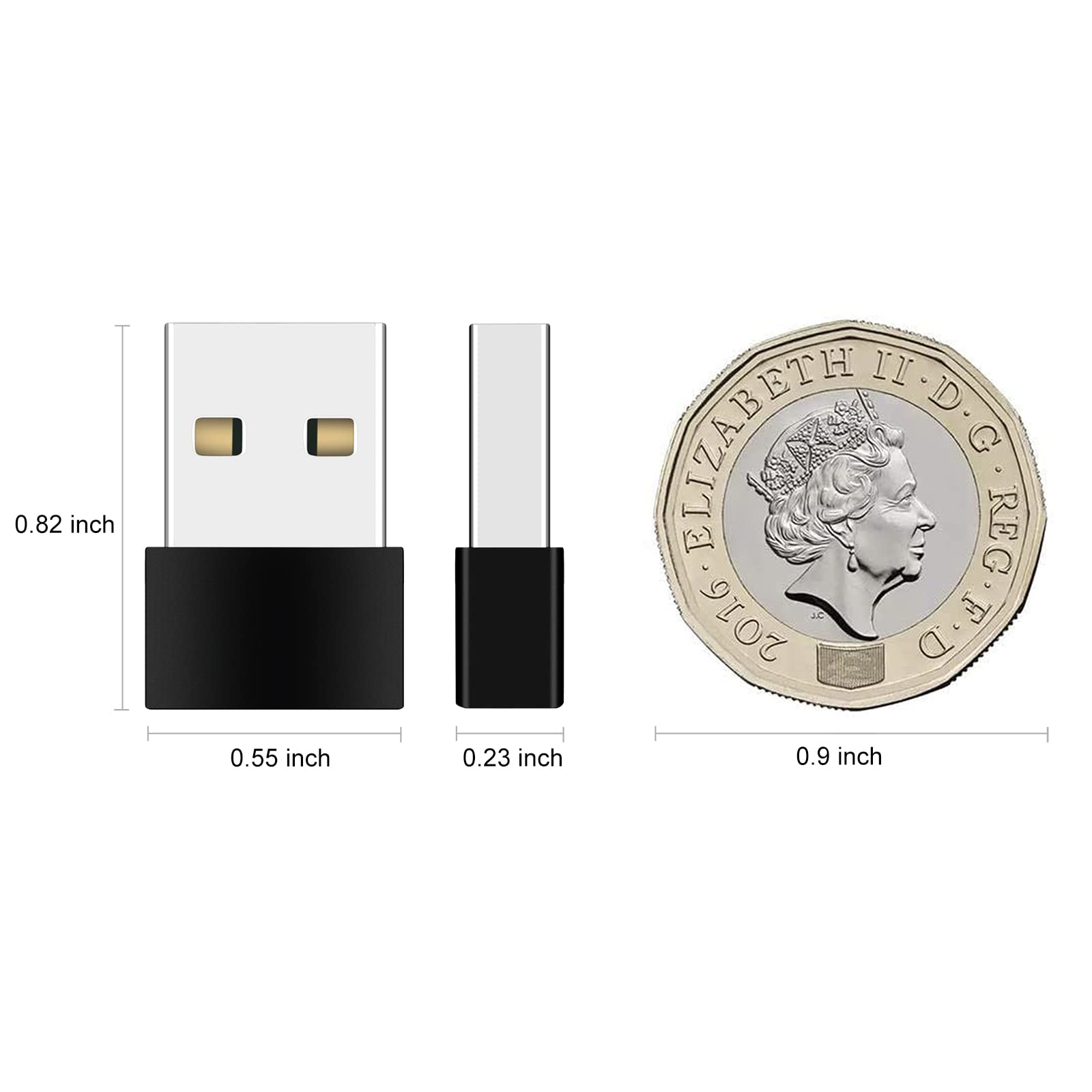 3-Pack USB C to USB A Adapter, Female Type C to Male USB OTG Connector - Compatible with MacBook Pro, iPhone, Laptops, Power Banks, Galaxy Devices - Perfect for Data Transfer & Charging on the Go