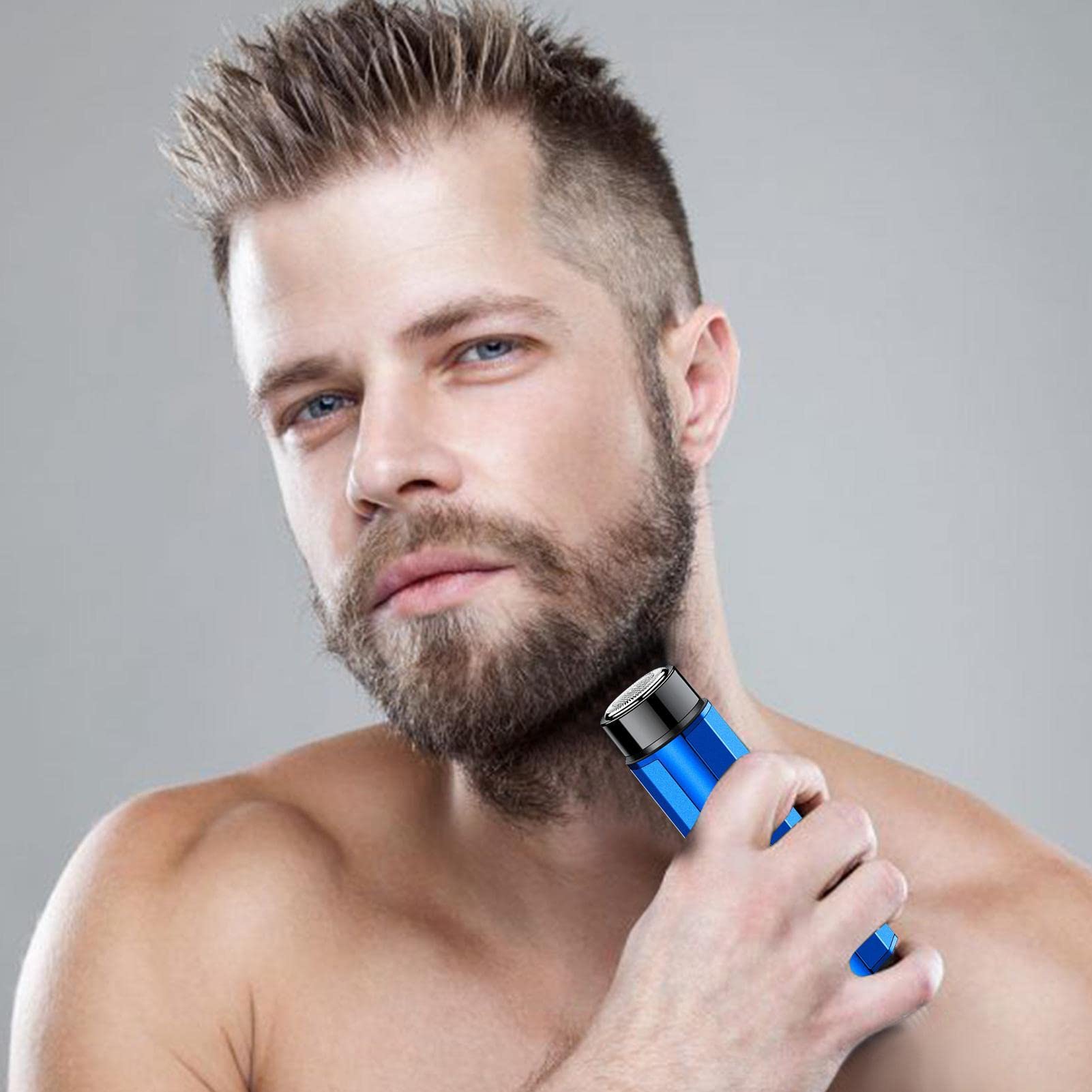 Rianpesn Travel Shaver for Men - Portable Pocket Size Foil Shaver | Wet/Dry USB Rechargeable Beard Trimmer & Hair Clipper | Perfect for Business Trips, Gym, and On-the-Go Grooming