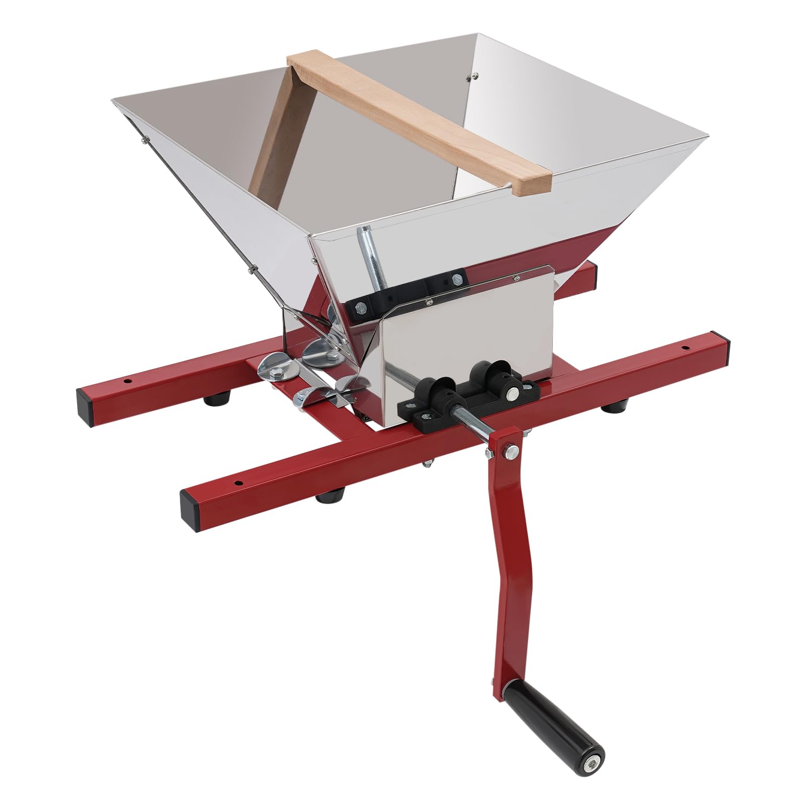 Stainless Steel Manual Fruit Crusher - 7L/1.85 Gallon Grape & Apple Juicer Grinder for Berries, Soft & Tough Fruits - Portable Hand Crank Fruit Press (13.78