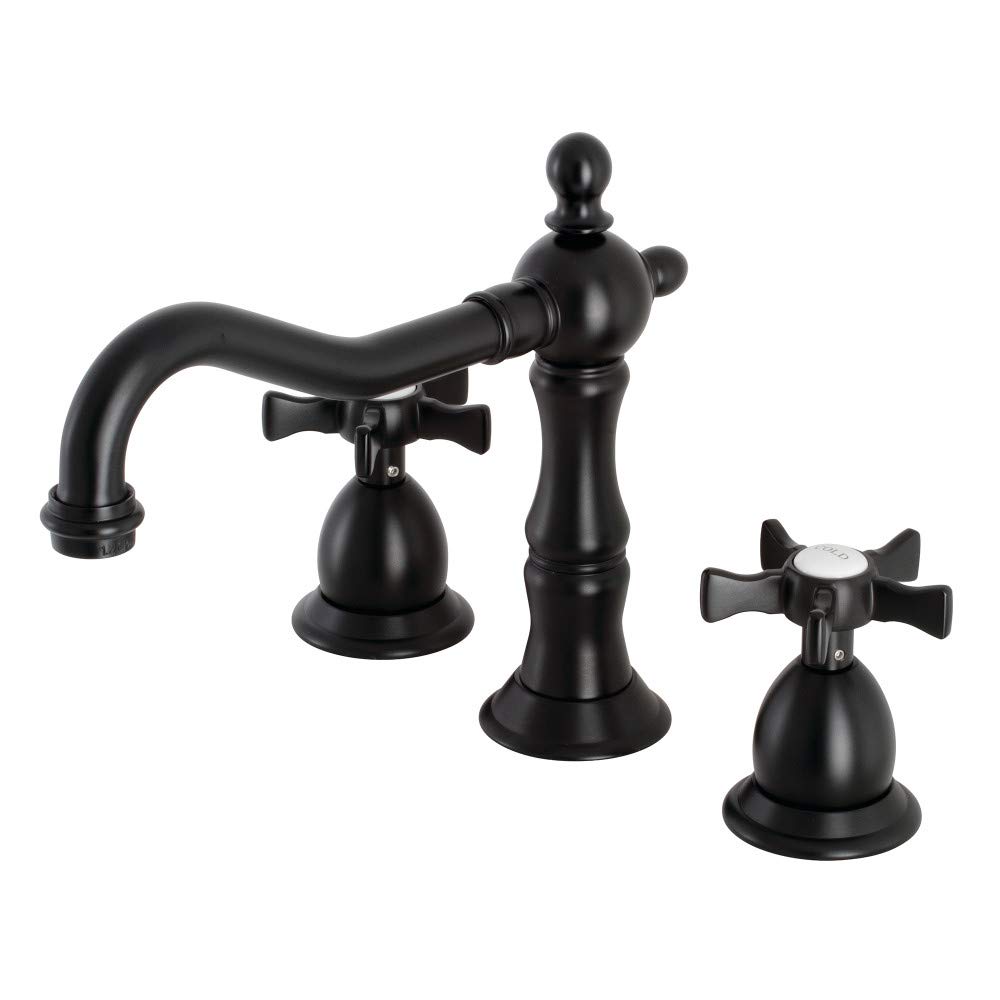 Kingston Brass KS1970NX Hamilton 8-Inch Widespread Bathroom Faucet in Matte Black - 8 x 7.56 x 7.44 Inches - Modern Sink Faucet for Bathroom Vanity, Powder Room & Guest Bath Installation