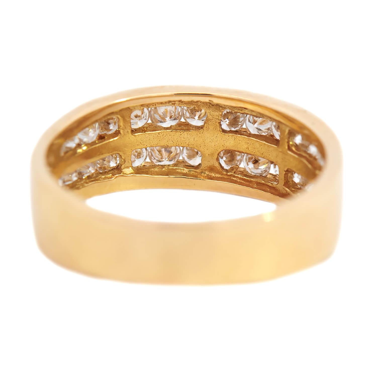 18k Gold Diamond Wedding Band for Women - Elegant Stackable Ring for Bridal, Engagement, Anniversary & Everyday Wear