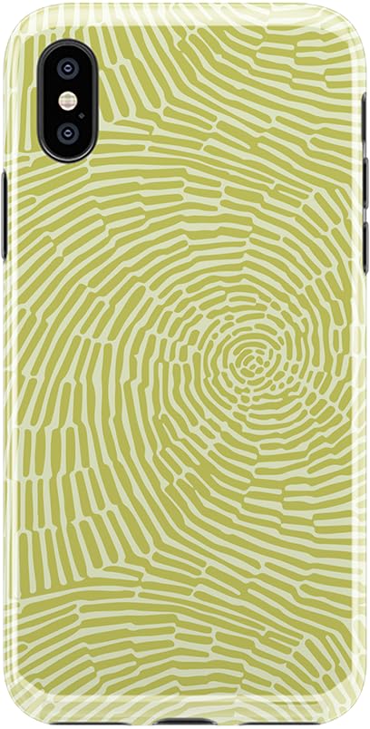 Casely iPhone X/XS Case - Geometric Tea Green Swirl Design | Slim Protective Phone Cover for iPhone X & XS | Perfect for Everyday Use, Work & Travel