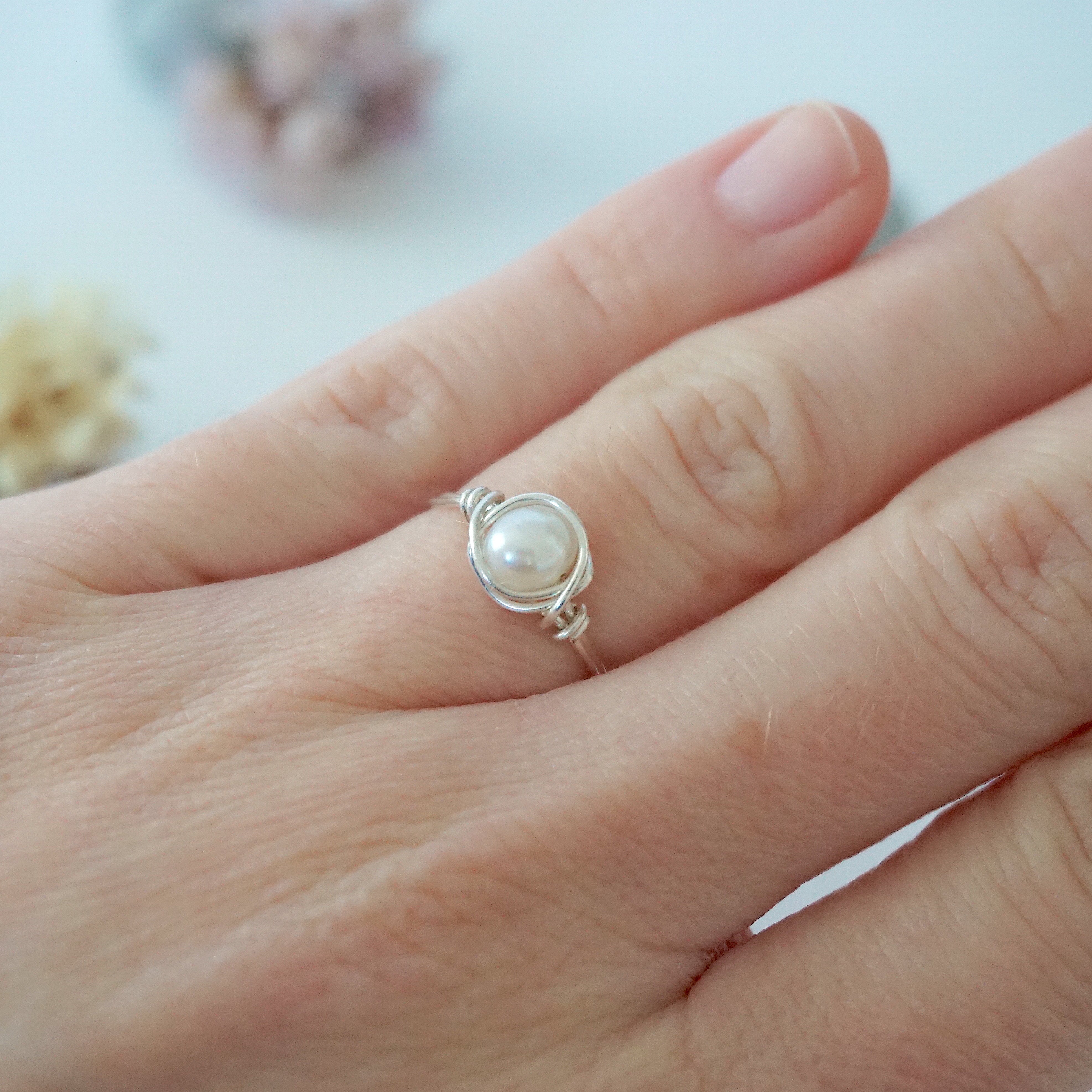 Elegant Classic Pearl Ring in Sterling Silver for Women - Perfect for Weddings, Anniversaries & Special Occasions