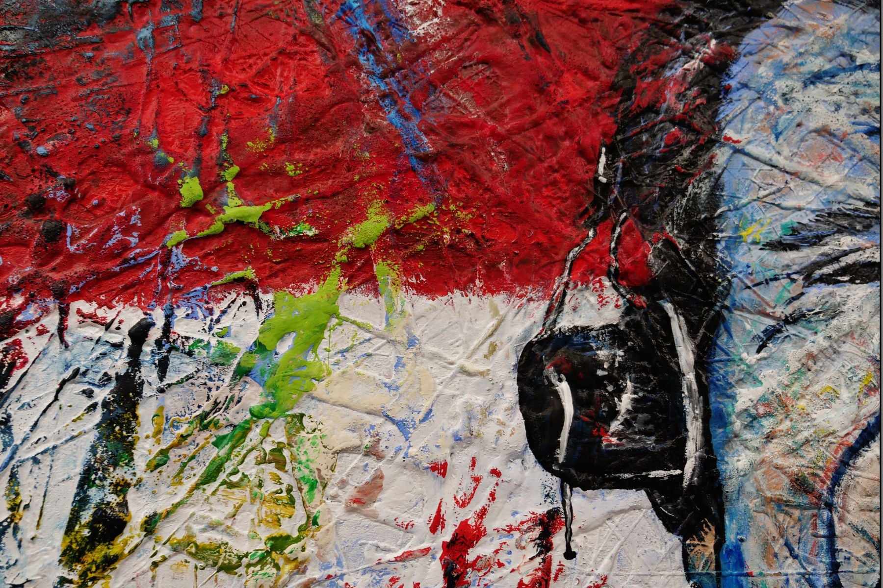 Robin Williams Abstract Realism Urban Pop Art Painting - 47x47 Inch Canvas Wall Decor for Living Room & Office - G.M.V (Good Morning Vietnam) Inspired Artwork