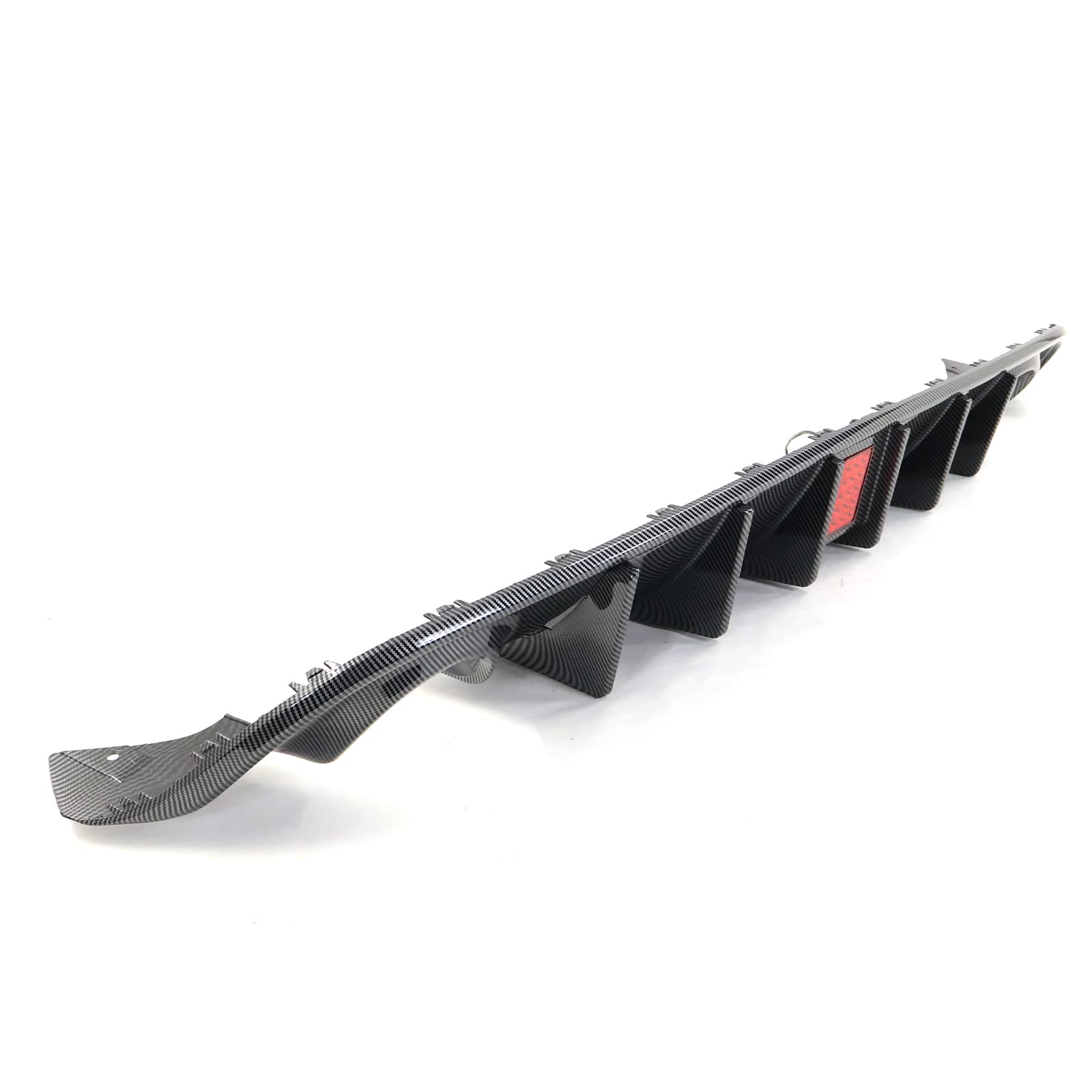 **FREEMOTOR802 IKON V4 Style Carbon Fiber Rear Bumper Diffuser Lip with LED Lights for 2015-2023 Dodge Charger – PP Material, Shark Fins Design – Perfect for Car Upgrades & Street Racing Style**