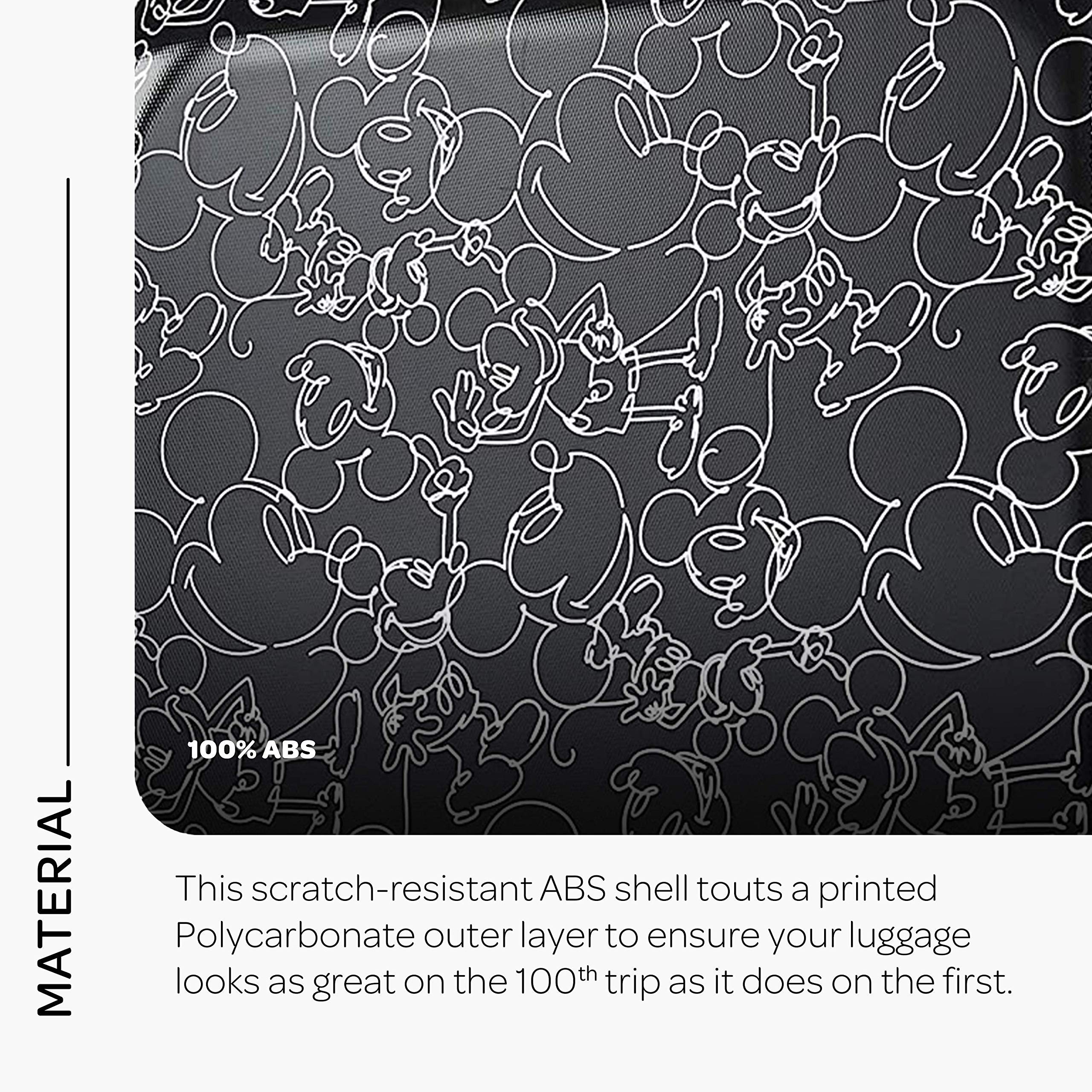American Tourister Disney Mickey Mouse Scribbler Hardside Spinner Luggage 2-Piece Set (21/28 Inch) - Lightweight Durable Suitcase for Family Travel, Vacation & Airplane Carry-On