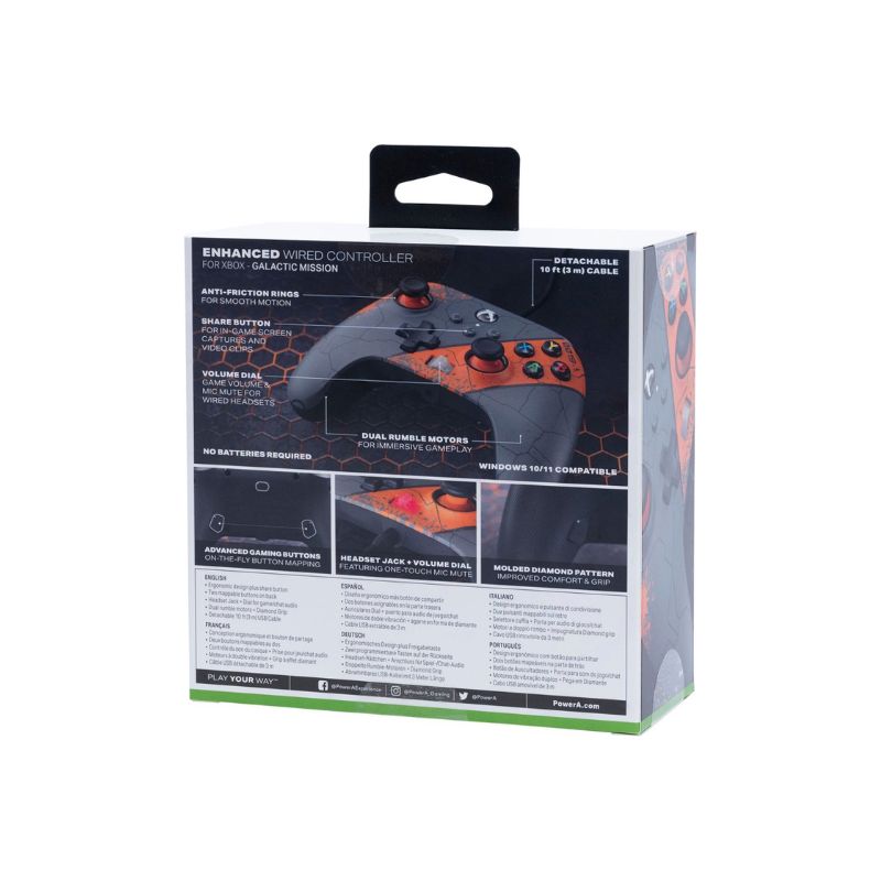 PowerA Enhanced Wired Controller for Xbox Series X/S - Galactic Mission Design with 3.5mm Audio Jack & Custom Button Mapping - Perfect for Gaming, Streaming & Competitive Play