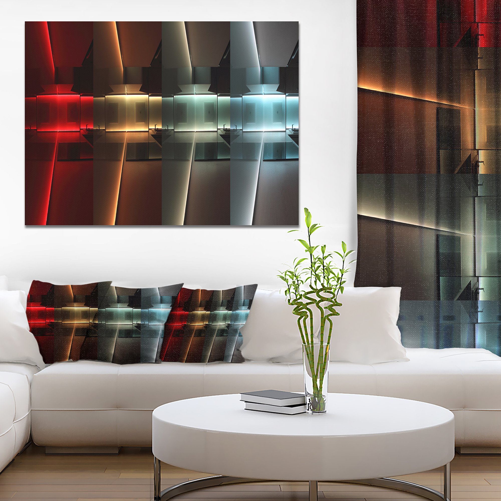 Modern LED Backlit Abstract Kitchen Canvas Art Print - Perfect for Home Decor, Dining Room & Contemporary Wall Art